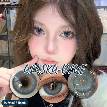 Qfdian 1 Pair Colored Contact Lenses for Eyes Natural Fashion Lenses Gray Beauty Pupils Blue Eye Lenses Cosmetics Soft Lenses